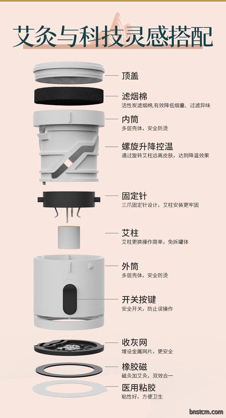 妙艾堂微烟悬磁灸 家用便携式小悬灸艾灸盒厂家悬灸筒公司礼盒装
