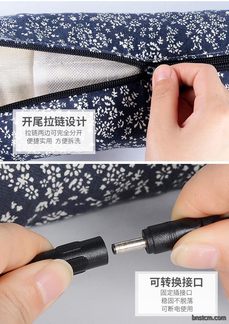 艾草枕头厂家批发 新款家用草本艾灸颈椎枕艾草枕 可电加热艾灸枕