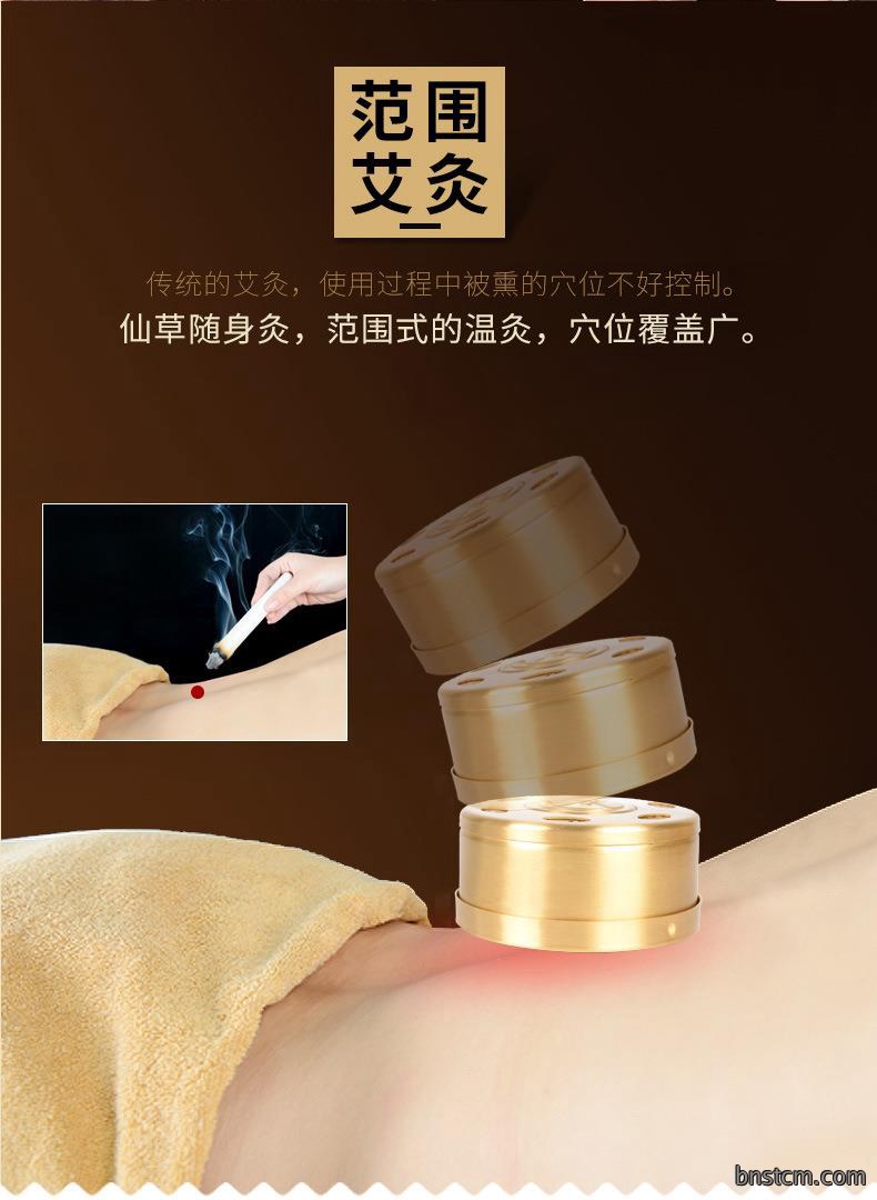 新款加厚纯铜艾灸盒 家用便携艾柱盒随身灸温灸器 艾灸盒布套批发
